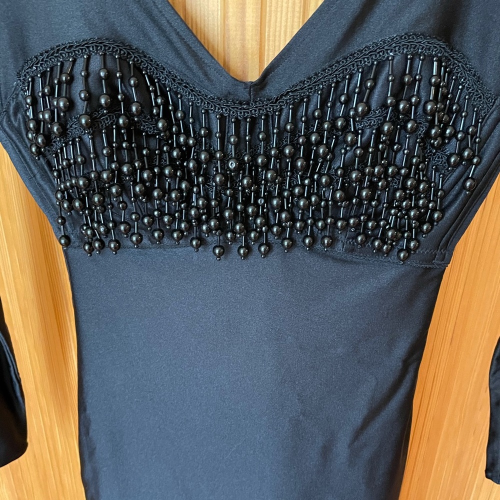 HELEN STOREY Beaded Long-Sleeve Dress